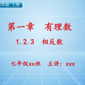 七（上）数学：第一章  有理数   1.2.3 相反数