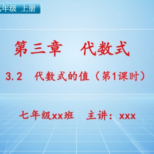 七（上）数学：第三章  代数式   3.2 代数式的值（第1课时）