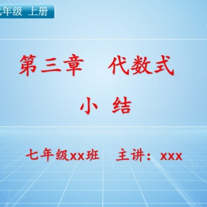 七（上）数学：第三章  代数式   (小结)