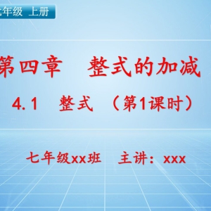 七（上）数学：第四章  整式的加减   4.1 整式（第1课时）
