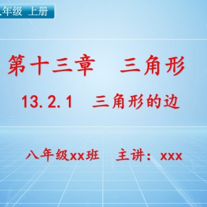 八（上）数学：第十三章  三角形   13.2.1 三角形的边