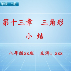 八（上）数学：第十三章  三角形   小结