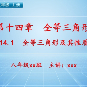 八（上）数学：第十四章  全等三角形   14.1 全等三角形及其性质 ...