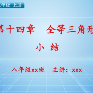 八（上）数学：第十四章  全等三角形   小结